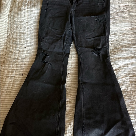 Maurices Denim - Maurices Black Flare Jeans with Subtle Distress